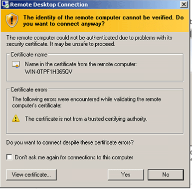 Remote Desktop Connection 